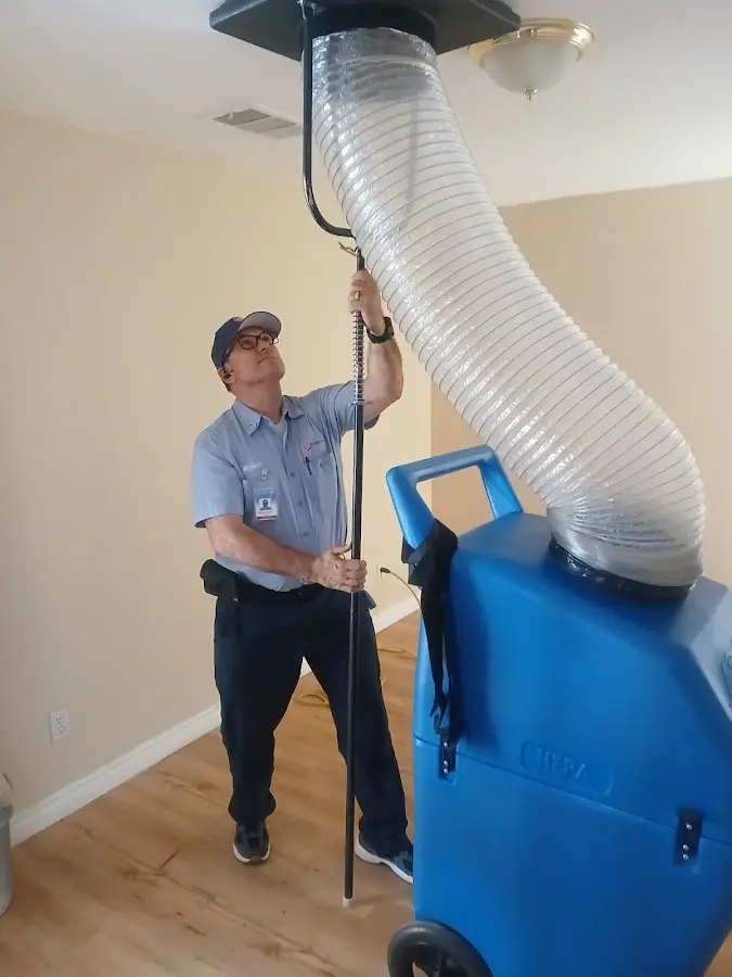 HVAC Installation technician using HEPA equipment in Van Buren